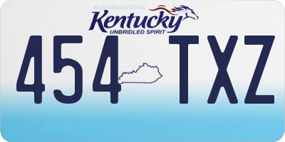 KY license plate 454TXZ
