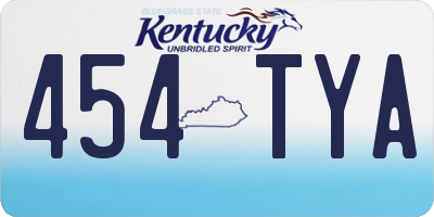 KY license plate 454TYA