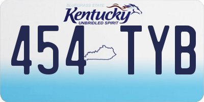 KY license plate 454TYB