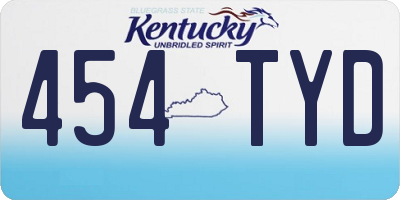 KY license plate 454TYD
