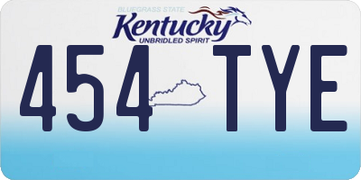 KY license plate 454TYE