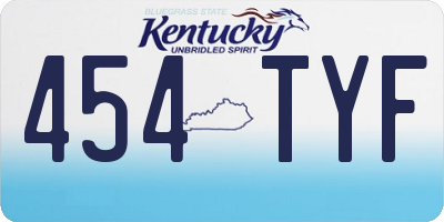 KY license plate 454TYF