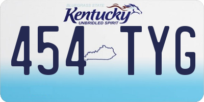 KY license plate 454TYG