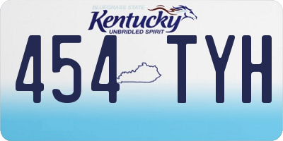 KY license plate 454TYH