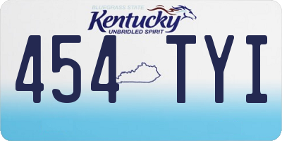 KY license plate 454TYI
