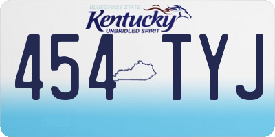 KY license plate 454TYJ