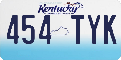 KY license plate 454TYK