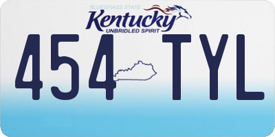 KY license plate 454TYL