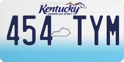 KY license plate 454TYM