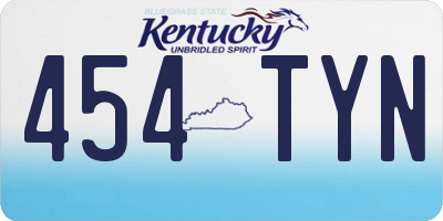 KY license plate 454TYN