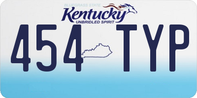 KY license plate 454TYP