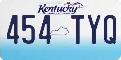 KY license plate 454TYQ