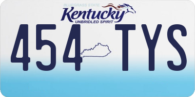 KY license plate 454TYS
