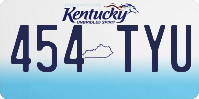 KY license plate 454TYU