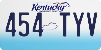 KY license plate 454TYV