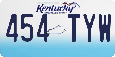 KY license plate 454TYW