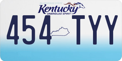 KY license plate 454TYY