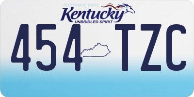 KY license plate 454TZC