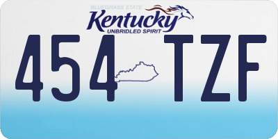 KY license plate 454TZF