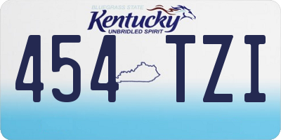 KY license plate 454TZI
