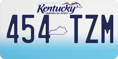 KY license plate 454TZM