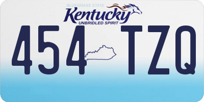 KY license plate 454TZQ