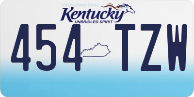 KY license plate 454TZW