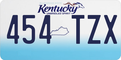 KY license plate 454TZX