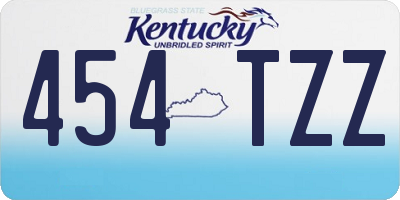 KY license plate 454TZZ