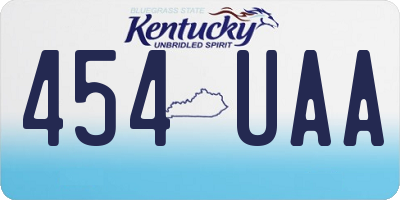 KY license plate 454UAA