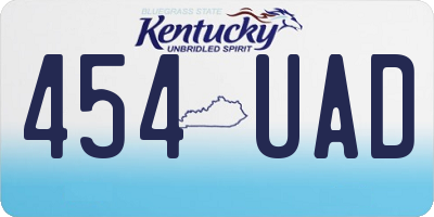 KY license plate 454UAD