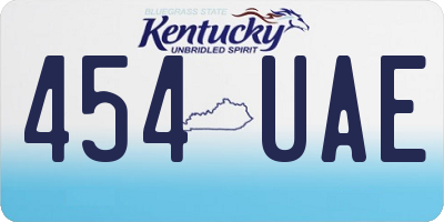 KY license plate 454UAE