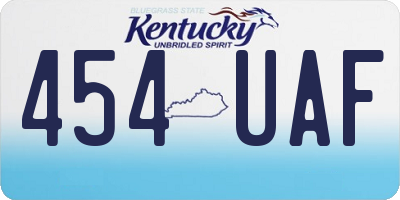 KY license plate 454UAF