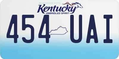 KY license plate 454UAI