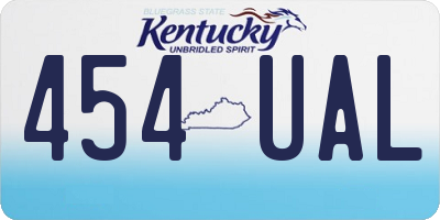 KY license plate 454UAL