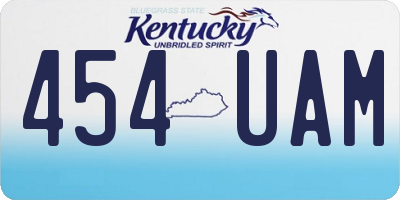 KY license plate 454UAM