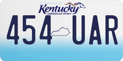 KY license plate 454UAR