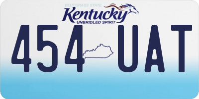 KY license plate 454UAT