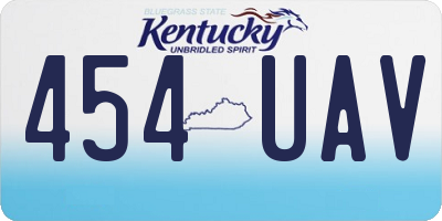 KY license plate 454UAV