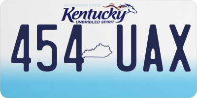 KY license plate 454UAX