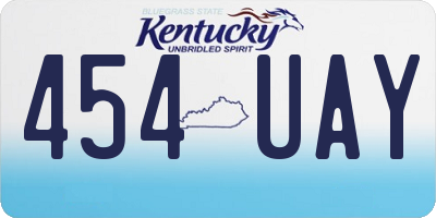 KY license plate 454UAY