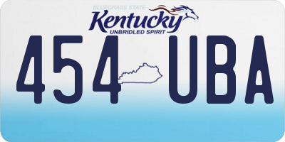 KY license plate 454UBA