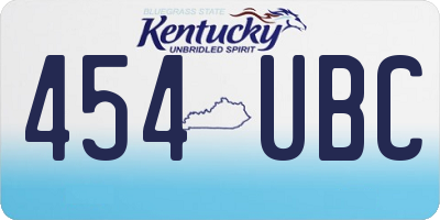 KY license plate 454UBC