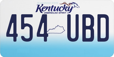 KY license plate 454UBD