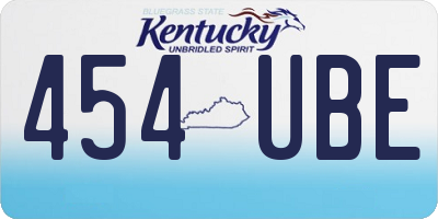 KY license plate 454UBE