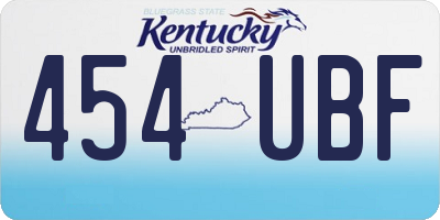 KY license plate 454UBF