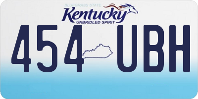 KY license plate 454UBH