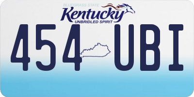 KY license plate 454UBI