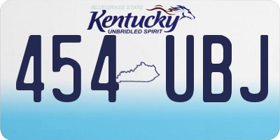 KY license plate 454UBJ