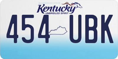 KY license plate 454UBK